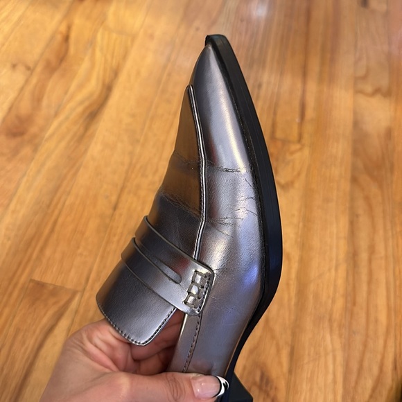Charles & Keith Metallic Pointy Toe Loafers - Picture 4 of 8